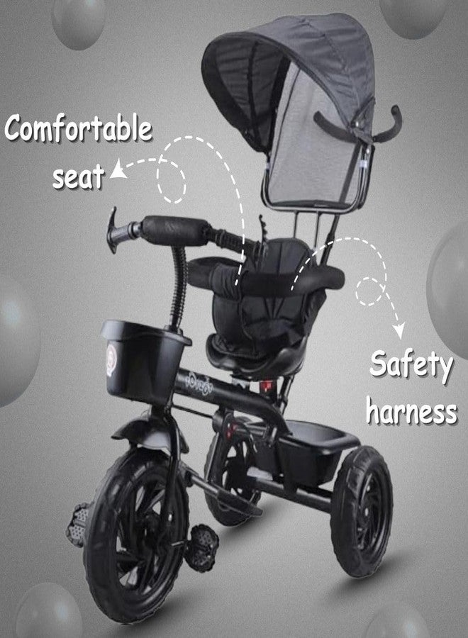 Maanit دراجات مانيت ثلاثية العجلات للأطفال، دراجات ثلاثية العجلات للأطفال الرضع بمقبض دفع قابل للتعديل من قبل الوالدين، ومظلة، وعجلات مطاطية، ومساحة تخزين | دراجة ثلاثية العجلات للأطفال | دراجة للأطفال من عمر سنة ونصف إلى 5 سنوات للأولاد والبنات (Ds1) - Image 5